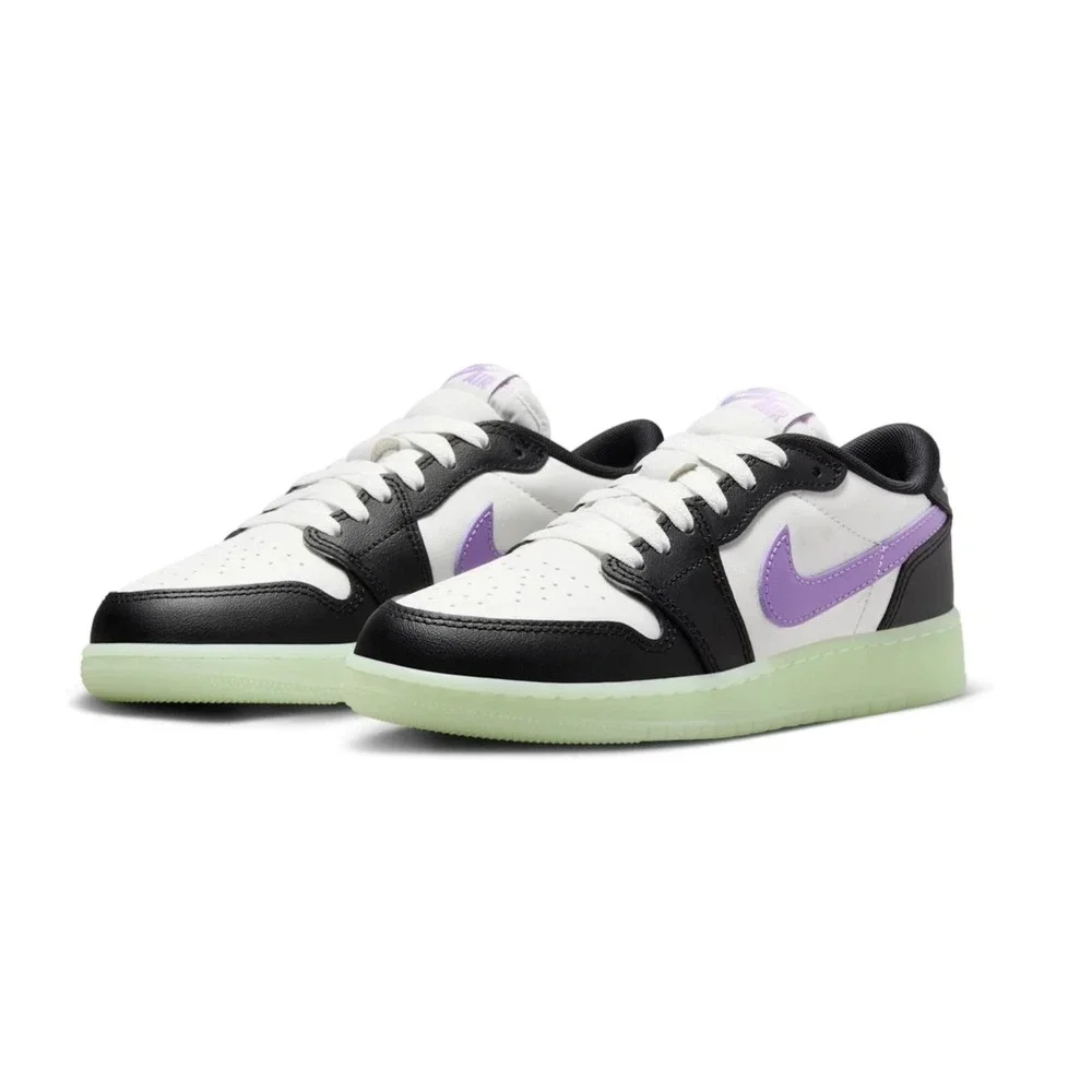 Nike GS Jordan 1 Retro Low OG Kids Size 7Y Black Raspberry Shoes HF0410-001 NEW
